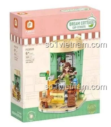 Hộp đồ chơi lắp ghép Forange FC8520 Cửa hàng cà phê Dream Cottage, bộ đồ chơi giá rẻ cho bé gái.