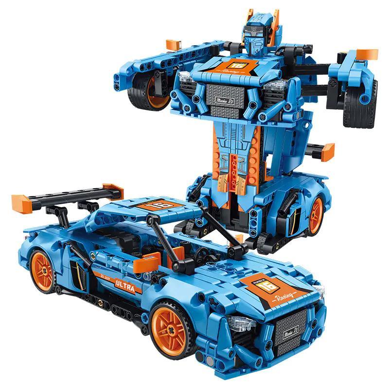 Forange FC9116 Bộ đồ chơi lắp ráp Xe biến hình Robot xanh cam 611 chi tiết