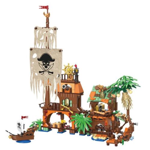 bộ lắp ghép Bến Cảng Hải Tặc May Mắn Free Tribe 31002, đồ chơi mô hình hải tặc cho Con trai 6 tuổi, giá tốt
