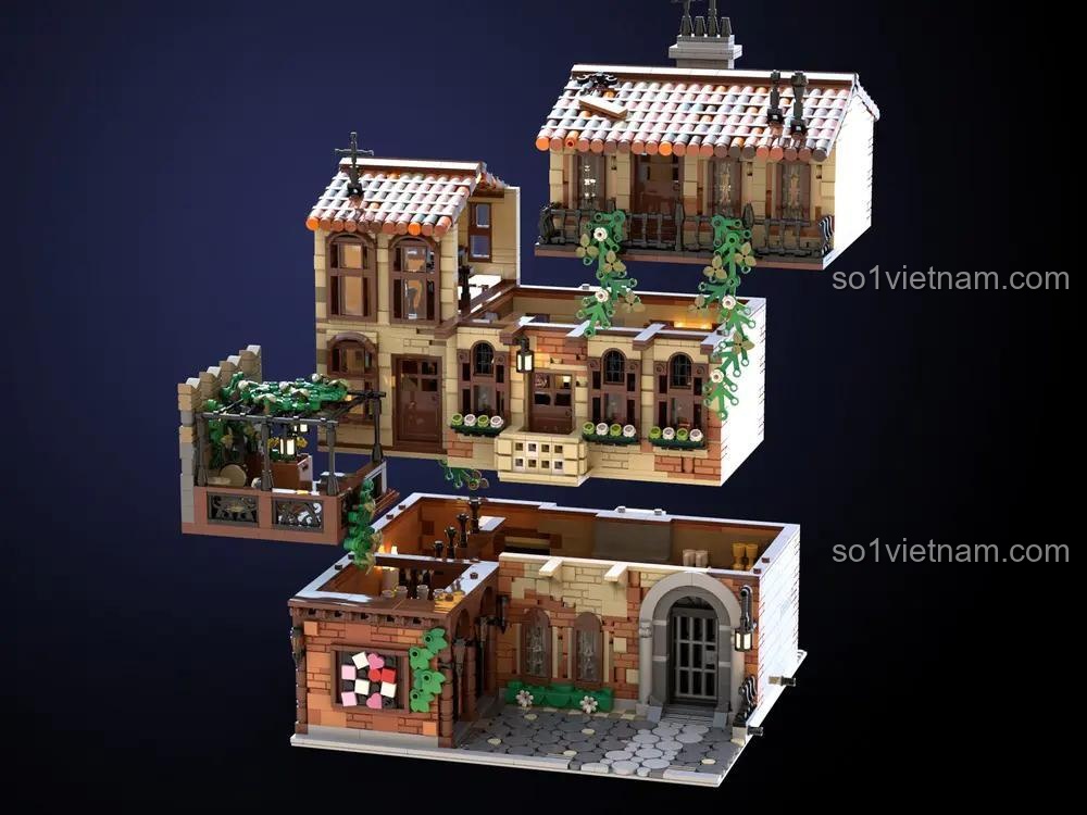 bộ xếp hình Kiến trúc Ban Công Juliet Free Tribe 36002, mô hình tháo rời chi tiết, đồ chơi lắp ghép cho con gái 14 tuổi, giá bình dân