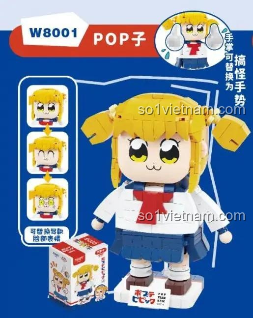 Hộp sản phẩm và mô hình POP子 và PIPI美, bộ lắp ghép, nhân vật hoạt hình, FUNIFY W8001, phù hợp cho bé gái 14 tuổi