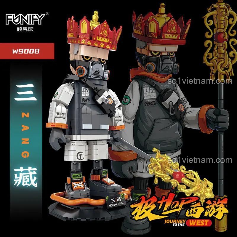 bộ lắp ghép FUNIFY W9008 Đường Tăng Phong Cách Hiện Đại, mô hình Tam Tạng Tây Du Ký với trang phục giáp độc đáo, phù hợp bé trai 8 tuổi, giá bình dân