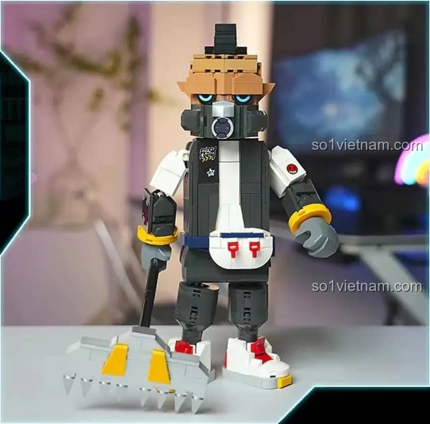 Đồ chơi xếp hình FUNIFY W9009 Bát Giới Cyberpunk cầm cào ba răng, mô hình nhân vật độc đáo, chất lượng cao cho bé trai 8 tuổi.