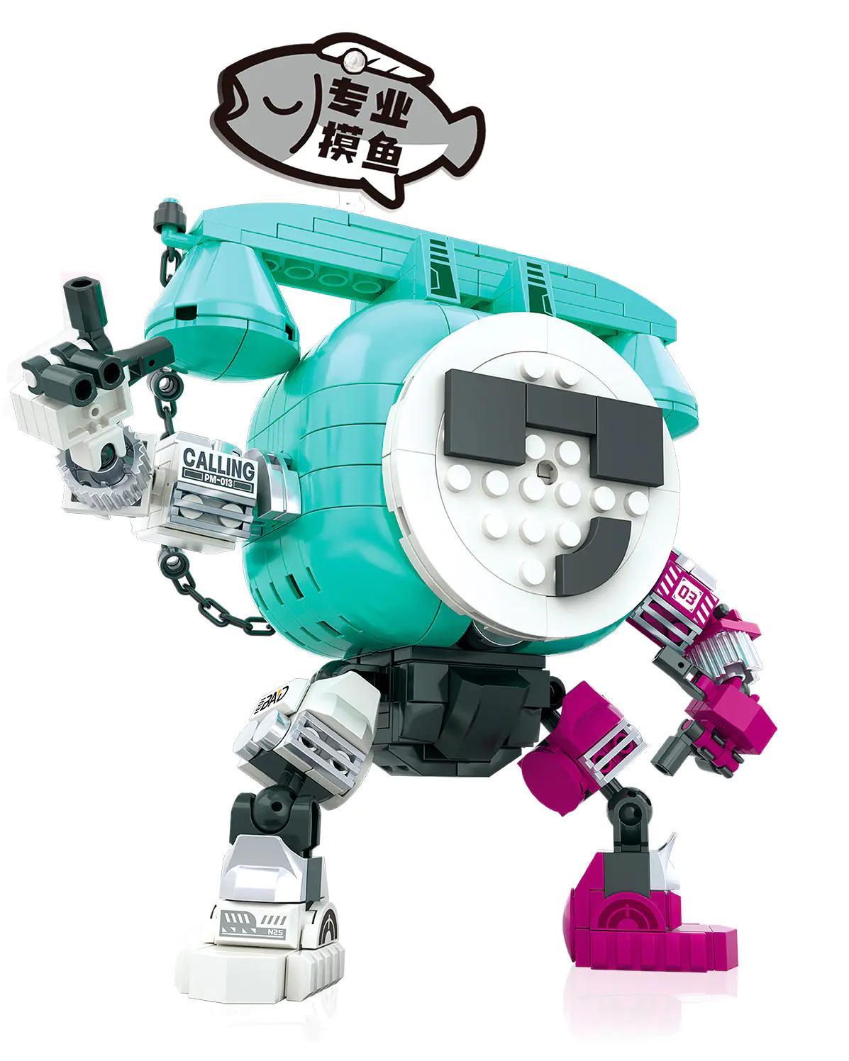 Bộ lắp ghép Robot APP Calling FUNIFY W9013, đồ chơi mô hình Robot Thông Minh màu xanh ngọc và hồng, phù hợp bé trai 8 tuổi, giá tốt.