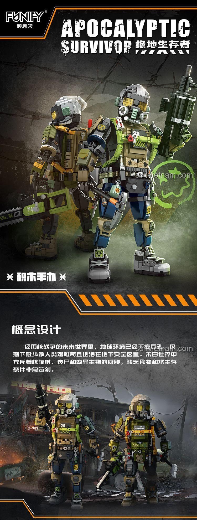 Thiết kế chi tiết của mô hình FUNIFY W9101 Apocalyptic Survivor: Nate