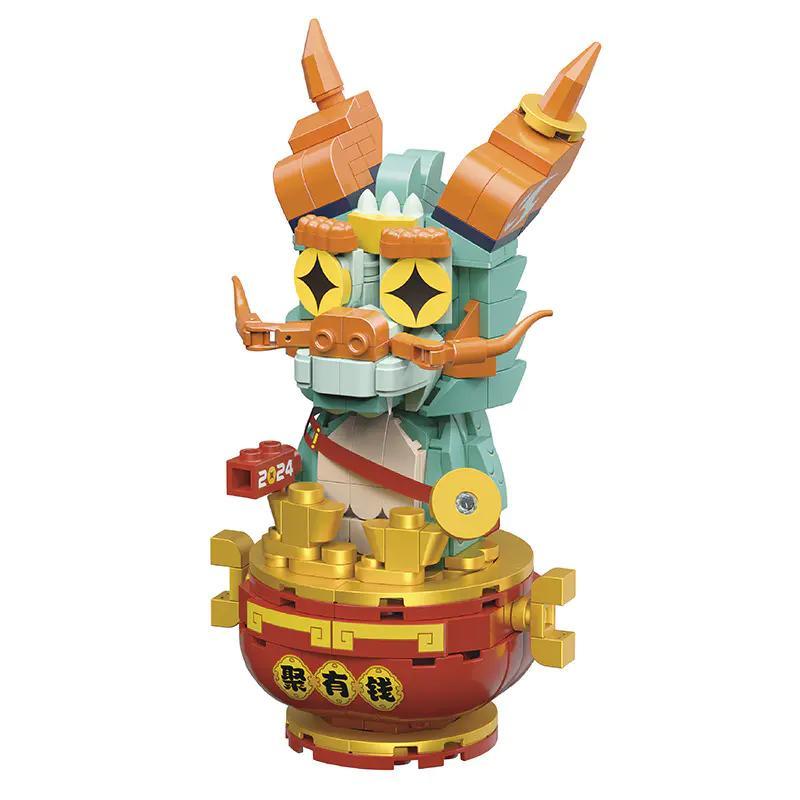 bộ lắp ghép Rồng Thần Tụ Hữu Tiền FUNIFY W9801, mô hình chiêu tài lộc, linh vật Rồng năm Giáp Thìn 2024, quà tặng ý nghĩa cho thanh niên 14 tuổi, giá tốt.