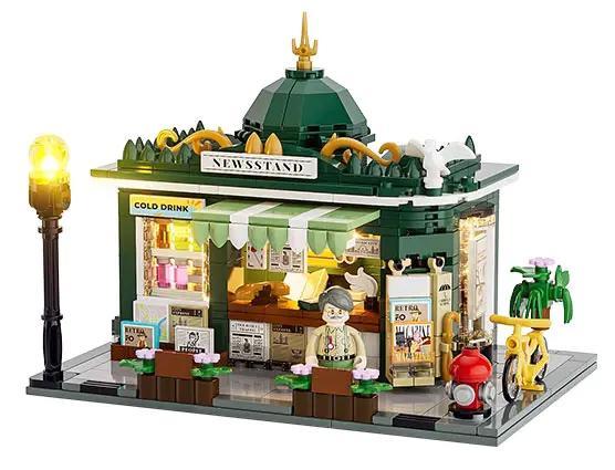 Bộ lắp ghép Quán Báo Cổ Điển FunWhole F9023, đồ chơi mô hình Tiệm Báo Góc Phố cho bé 8 tuổi, giá tốt, phát triển tư duy sáng tạo.