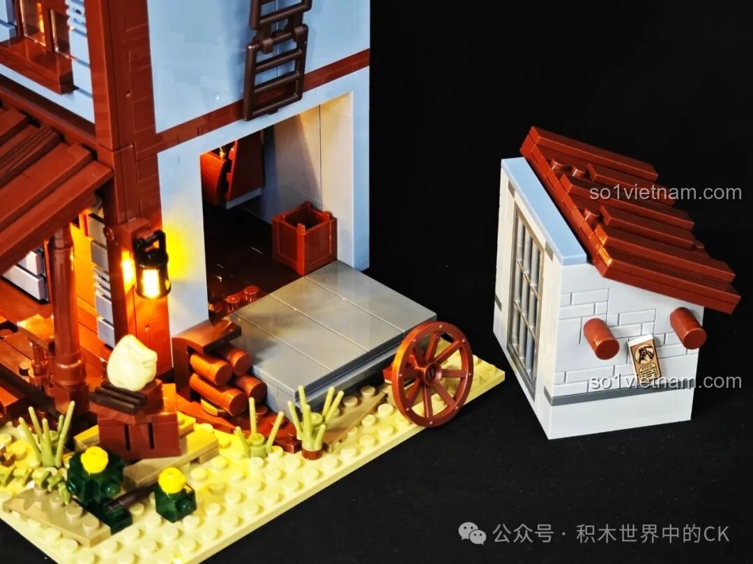 Phần nhà tù có thể tách rời của mô hình FunWhole F9026 Văn phòng Cảnh sát trưởng Miền Tây.