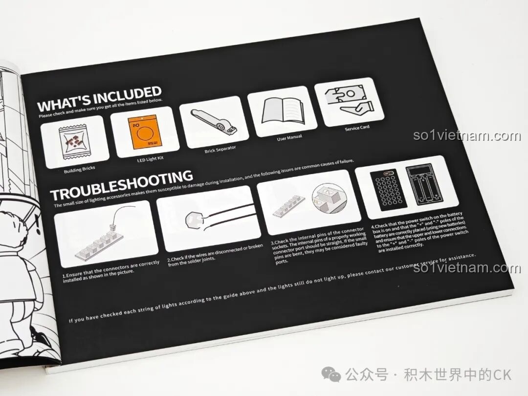 Các túi mảnh ghép được phân loại rõ ràng trong bộ Funwhole F9036.