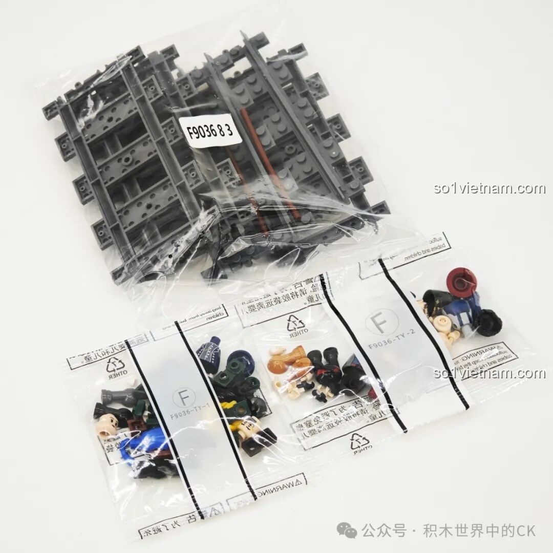 Các túi mảnh ghép được phân loại rõ ràng trong bộ Funwhole F9036.