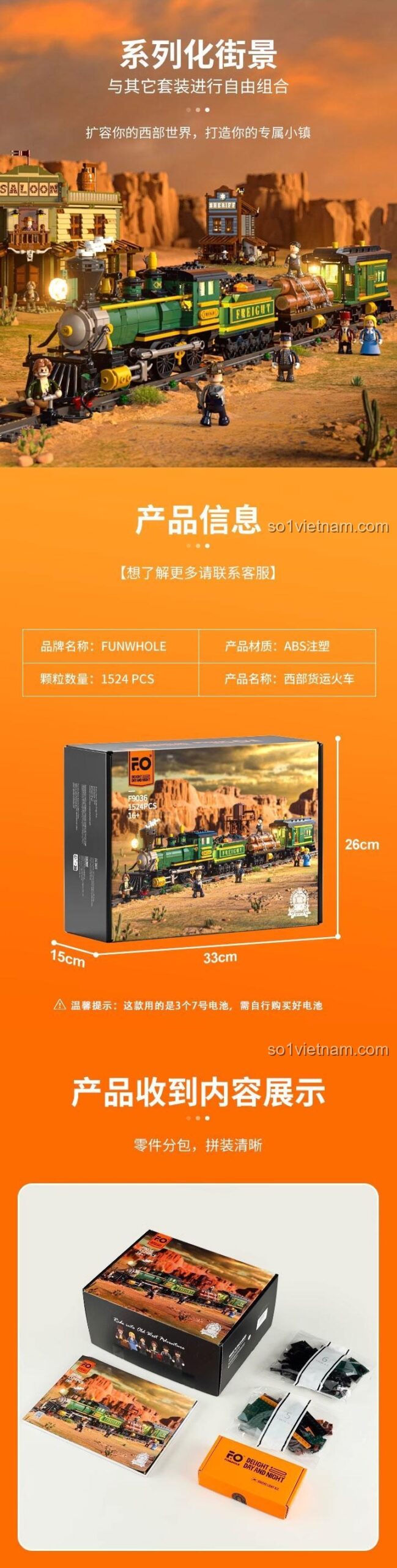 Toàn cảnh Tàu Hỏa Vận Chuyển Hàng Hóa Miền Tây Funwhole F9036