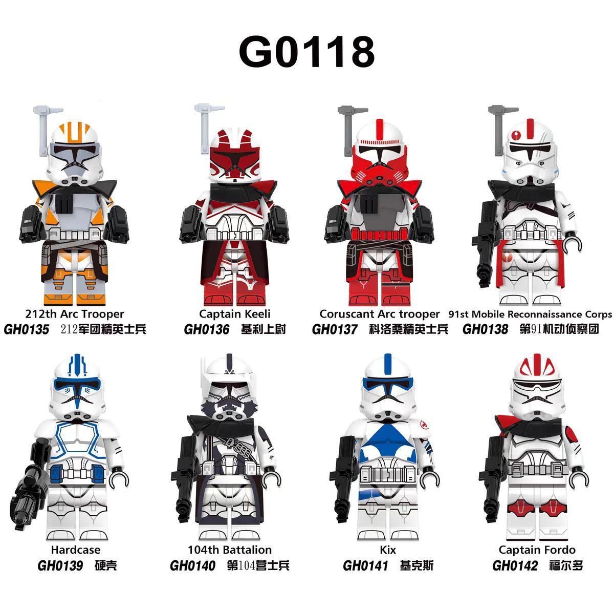 Bộ đồ chơi G-Brand G0118 Bộ 8 Minifigures Star Wars chất lượng cao, phù hợp bé trai 6 tuổi, giá tốt.