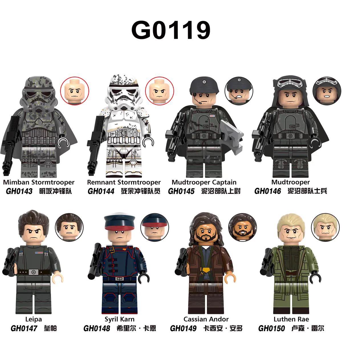 Bộ đồ chơi Minifigure Chiến Tranh Giữa Các Vì Sao G0119 giá rẻ, phù hợp bé trai 6 tuổi, chi tiết tinh xảo, bộ lắp ghép G Brand.