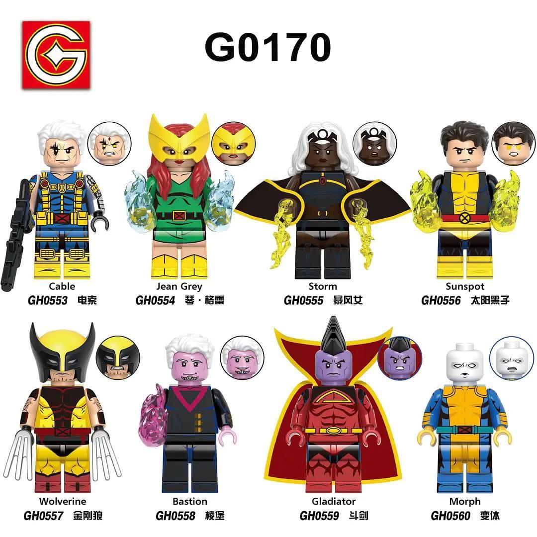 Bộ đồ chơi X-Men '97 G-Brick G0170, bộ 8 minifigures siêu anh hùng cho bé trai và bé gái 6 tuổi, chất lượng cao, giá tốt.