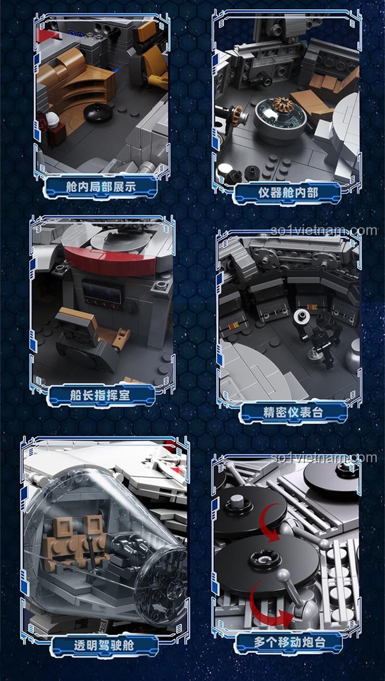 Mô hình Millennium Falcon T2042 của GAO MISI - Chi tiết buồng lái
