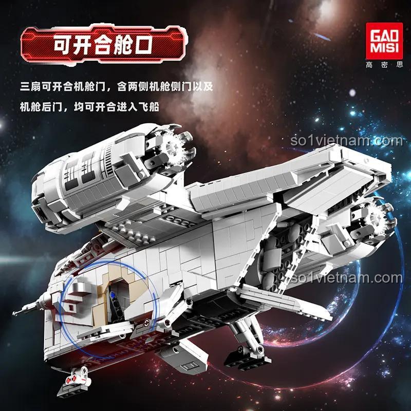 Lắp ráp Tàu con thoi Razor Crest Starplan T2043 2248 mảnh ghép, đồ chơi xây dựng Star Wars cho bé trai 6 tuổi