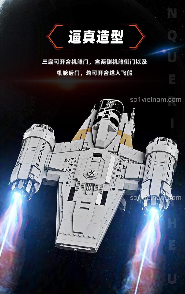 Mô hình Tàu con thoi Razor Crest Starplan T2043 2248 mảnh ghép, đồ chơi xây dựng Star Wars cho bé trai 6 tuổi