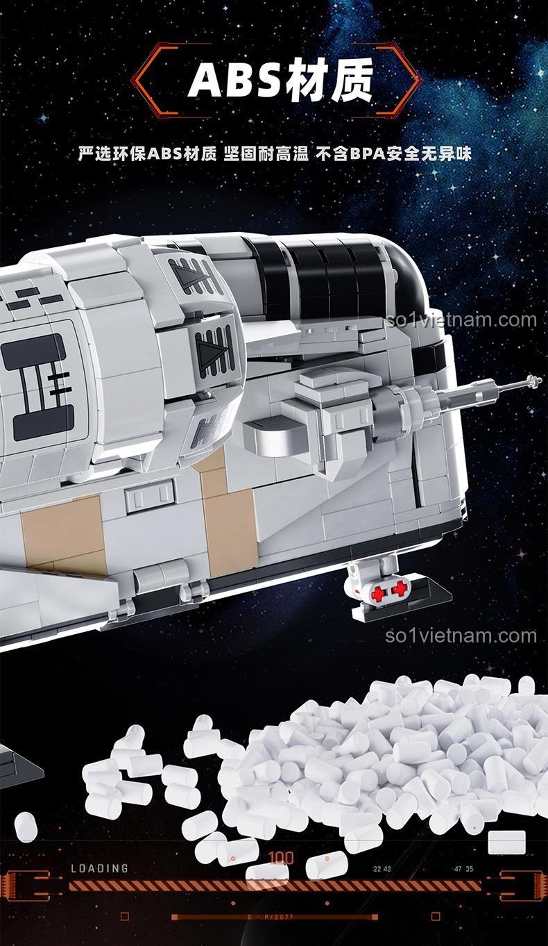 Mô hình Tàu con thoi Razor Crest Starplan T2043 2248 mảnh ghép, đồ chơi xây dựng Star Wars cho bé trai 6 tuổi