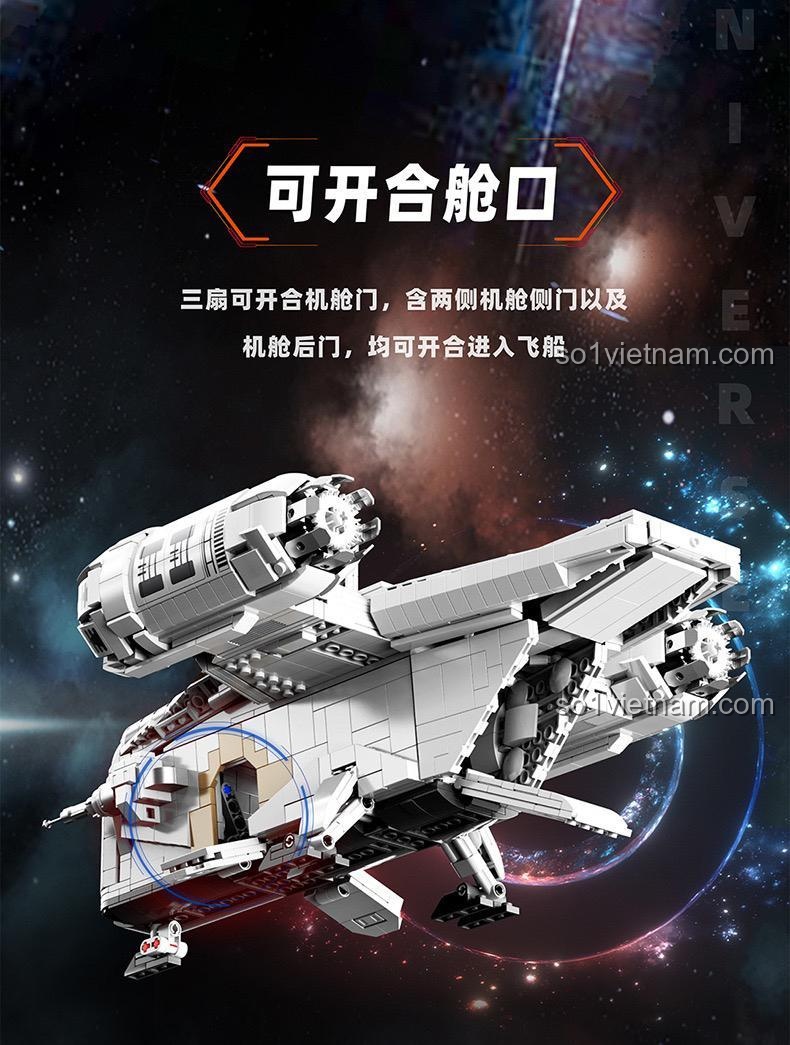 Nội thất Tàu con thoi Razor Crest Starplan T2043 2248 mảnh ghép, đồ chơi xây dựng Star Wars cho bé trai 6 tuổi