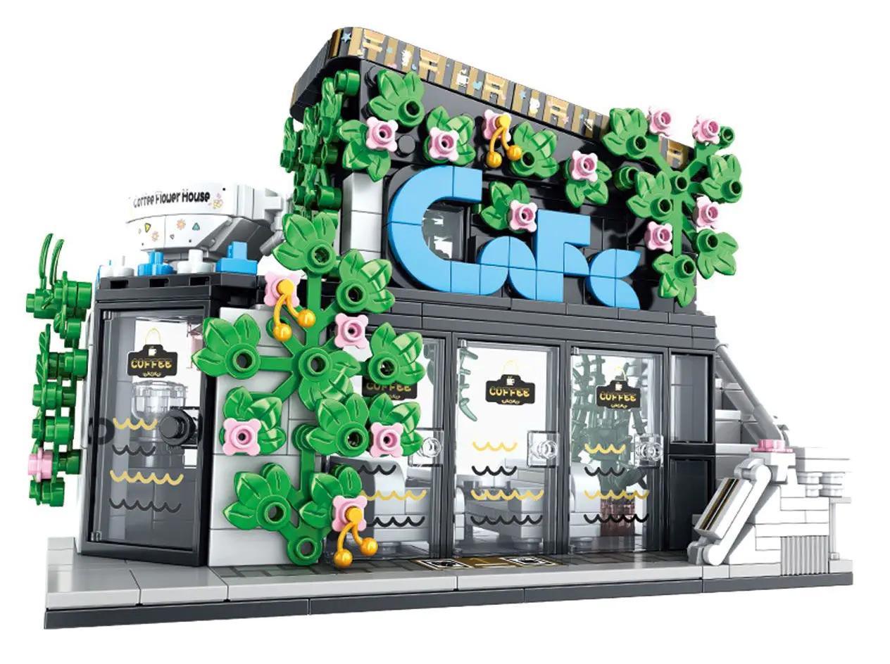 bộ lắp ghép Quán Cà Phê Hoa GAOMISI T2070 có đèn LED, thiết kế độc đáo, phù hợp bé gái 6 tuổi, giá tốt.