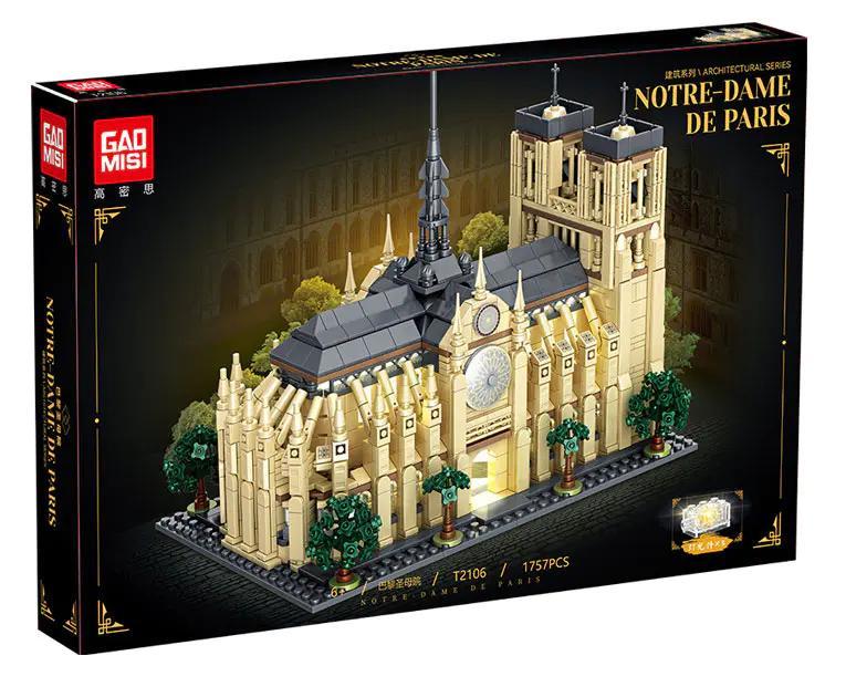 Bộ lắp ghép GAOMISI T2106 Nhà thờ Đức Bà Paris, mô hình kiến trúc tinh xảo cho bé trai 6 tuổi, giá tốt.