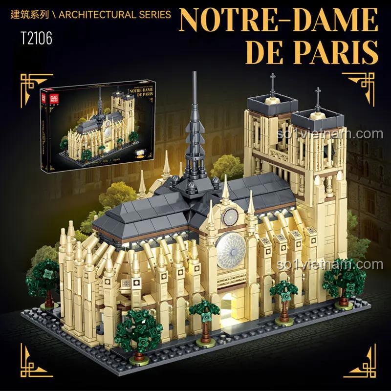 Đồ chơi mô hình Nhà thờ Đức Bà Paris GAOMISI T2106, mô hình chi tiết 1757 mảnh ghép, phát triển tư duy cho trẻ 6 tuổi.