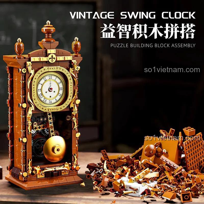 Mô hình Đồng hồ quả lắc cổ điển Gaomisi dùng để trang trí bàn làm việc, bộ lắp ghép Đồng hồ quả lắc cơ học Gaomisi.