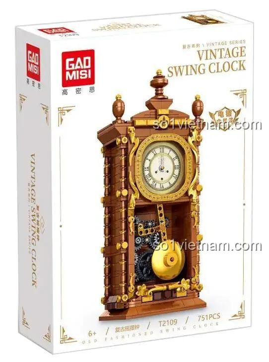 Toàn cảnh sản phẩm và hộp của Đồng hồ để bàn phong cách retro Gaomisi, món quà tặng giá tốt.