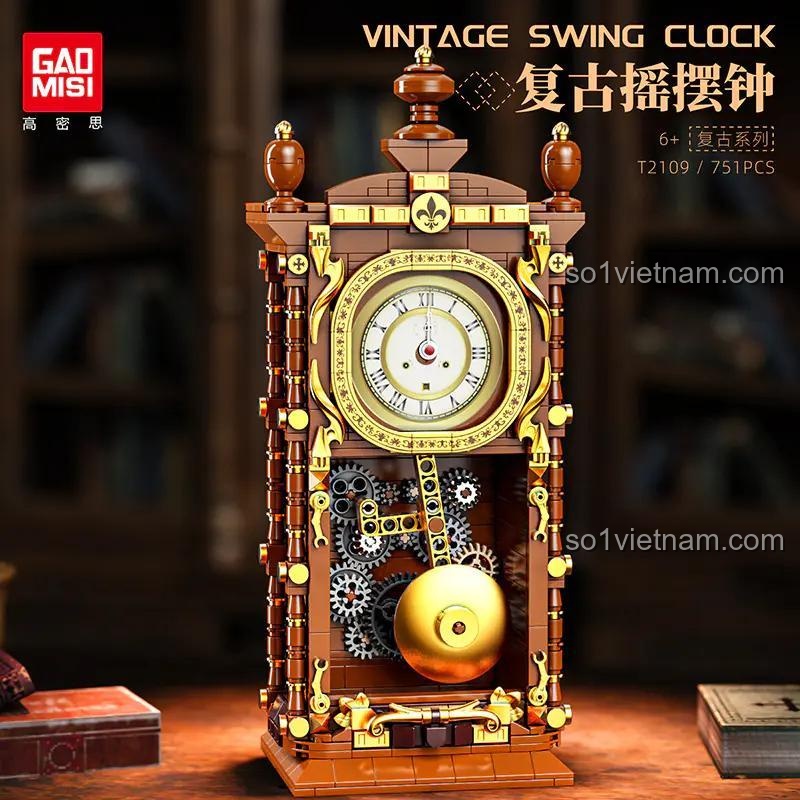 Mặt trước của Mô hình đồng hồ cổ T2109 sau khi lắp ráp, một sản phẩm chất lượng cao từ Gaomisi.