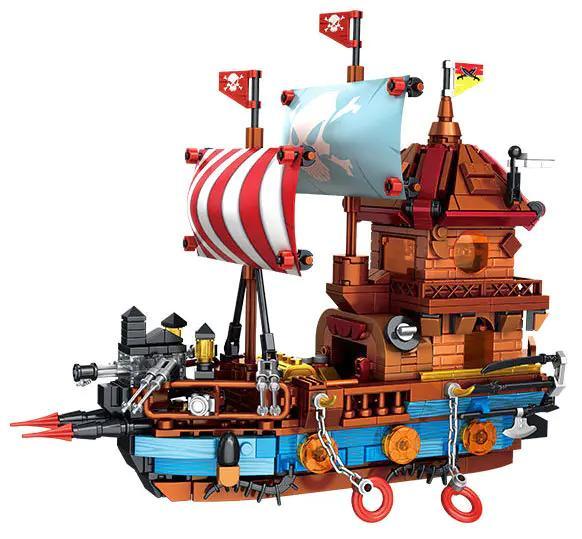 Bộ lắp ghép Tàu Cướp Biển GAOMISI T2140 916 mảnh, đồ chơi lắp ráp mô hình thuyền hải tặc có đèn LED, giá tốt cho bé trai 6 tuổi.