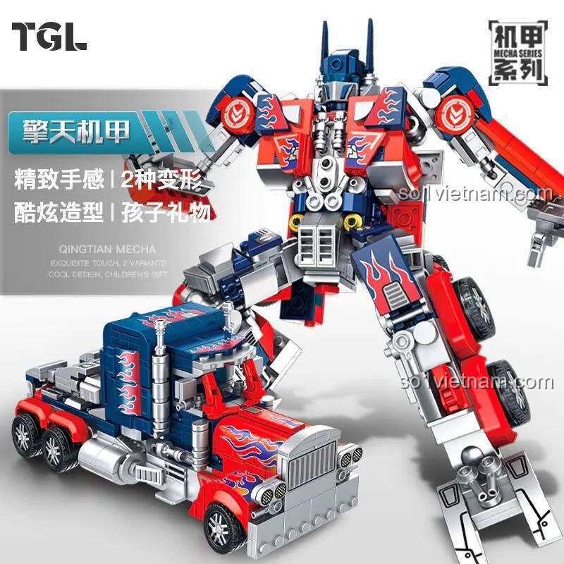 Bộ lắp ghép GAOMISI T3054 Optimus Prime biến hình 2 dạng, đồ chơi mô hình robot cho bé trai 6 tuổi, 533 mảnh ghép, giá tốt