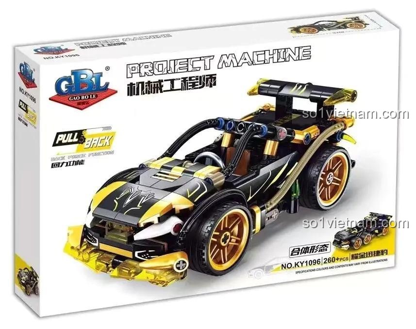 Hộp bộ lắp ráp GBL KY1096 Siêu Xe Thể Thao Yếu Kim Tấn Tốc Báo, thể hiện tính năng động cơ kéo lùi, đồ chơi mô hình GBL KY1096 chất lượng cao.