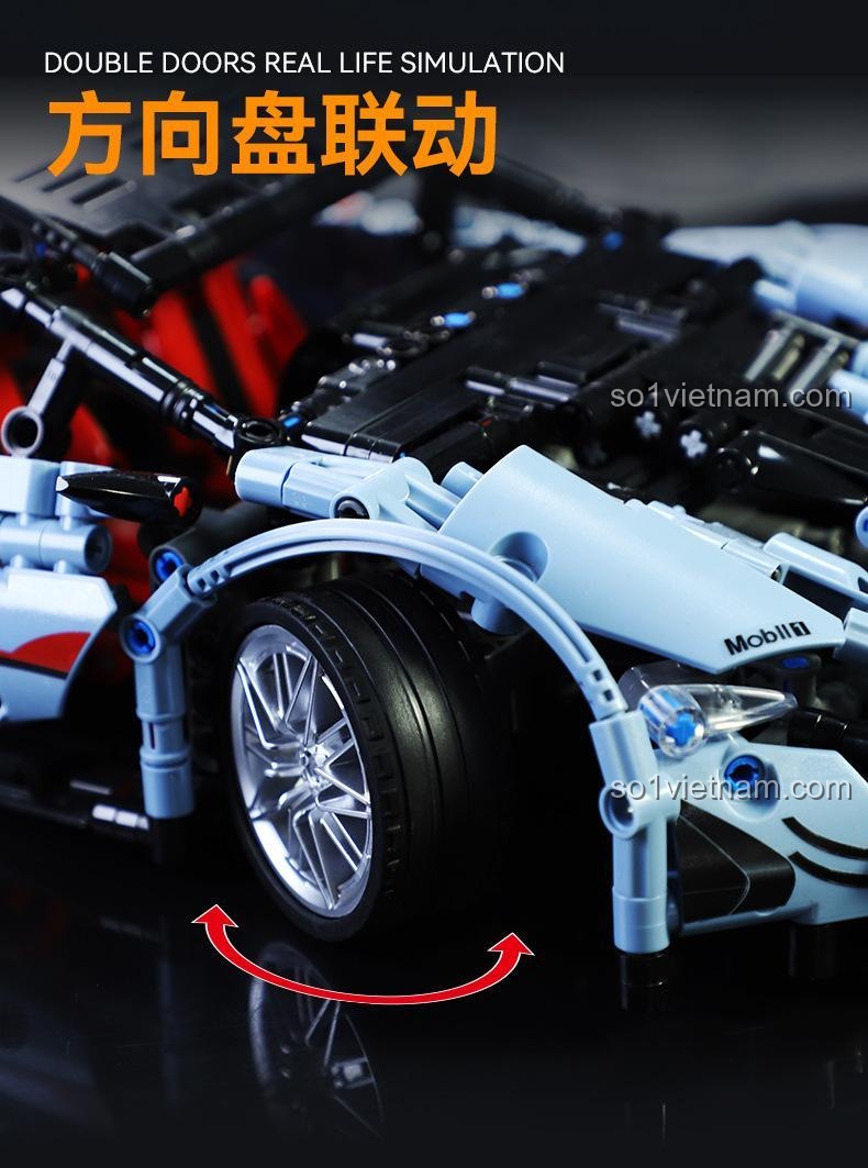 Nắp capo bộ đồ chơi Siêu xe xanh McLaren GBL KY1105 có thể mở