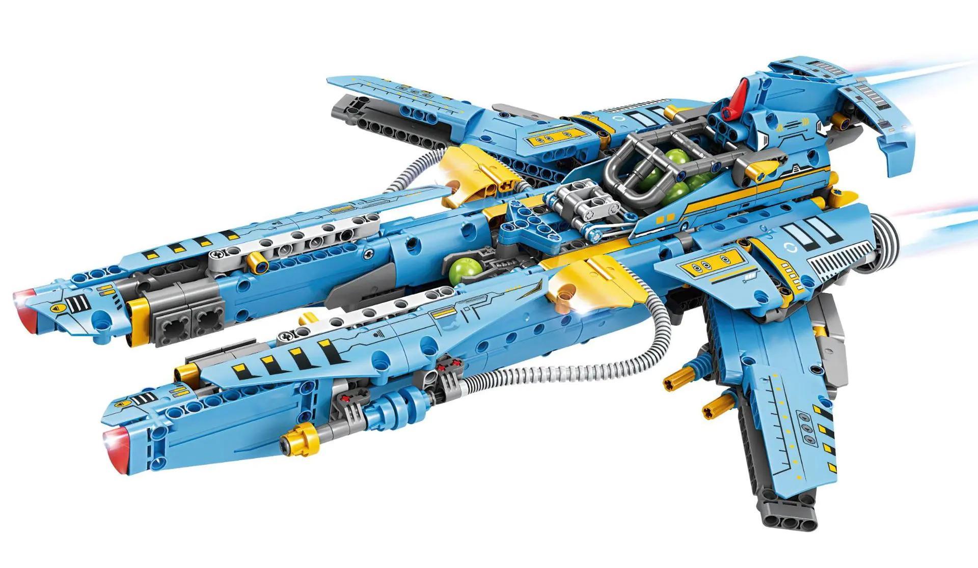 Mô hình phi thuyền không gian màu xanh GBL KY1110, bộ đồ chơi lắp ráp cho bé trai 6 tuổi, 763 chi tiết