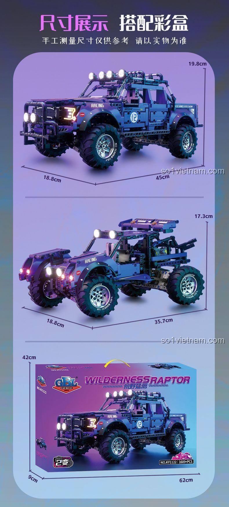 Bánh xe phát sáng của bộ đồ chơi GBL 1122 Xe Bán Tải Địa Hình Raptor Hoang Dã, chi tiết cao, mang lại trải nghiệm chơi ấn tượng cho bé trai 6 tuổi, giá trị cao.