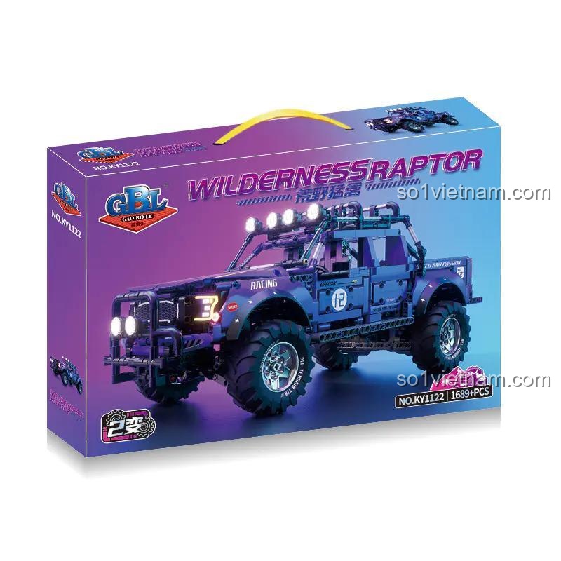 Hộp bộ đồ chơi KY1122 Xe Bán Tải Địa Hình Raptor Hoang Dã, 1689 mảnh, có hình ảnh sản phẩm và thông tin hãng GBL, giá tiết kiệm.