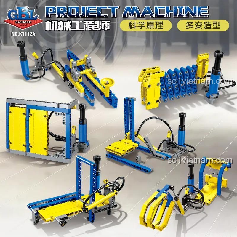 bộ lắp ghép GBL KY1124 Cánh Tay Robot Công Nghiệp 6in1, đồ chơi lắp ráp Máy Móc Dây Chuyền, Mô Hình Cơ Khí Khí Nén, phát triển tư duy kỹ thuật cho Con trai 6 tuổi, giá tốt