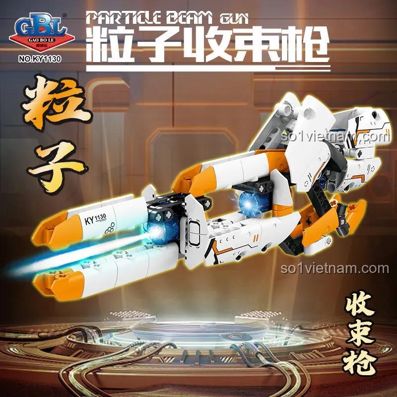 Robot Biến Hình Ánh Sáng KY1130 GBL dạng Súng thu năng lượng, chi tiết, đồ chơi lắp ráp cho bé trai 8 tuổi, khớp linh hoạt