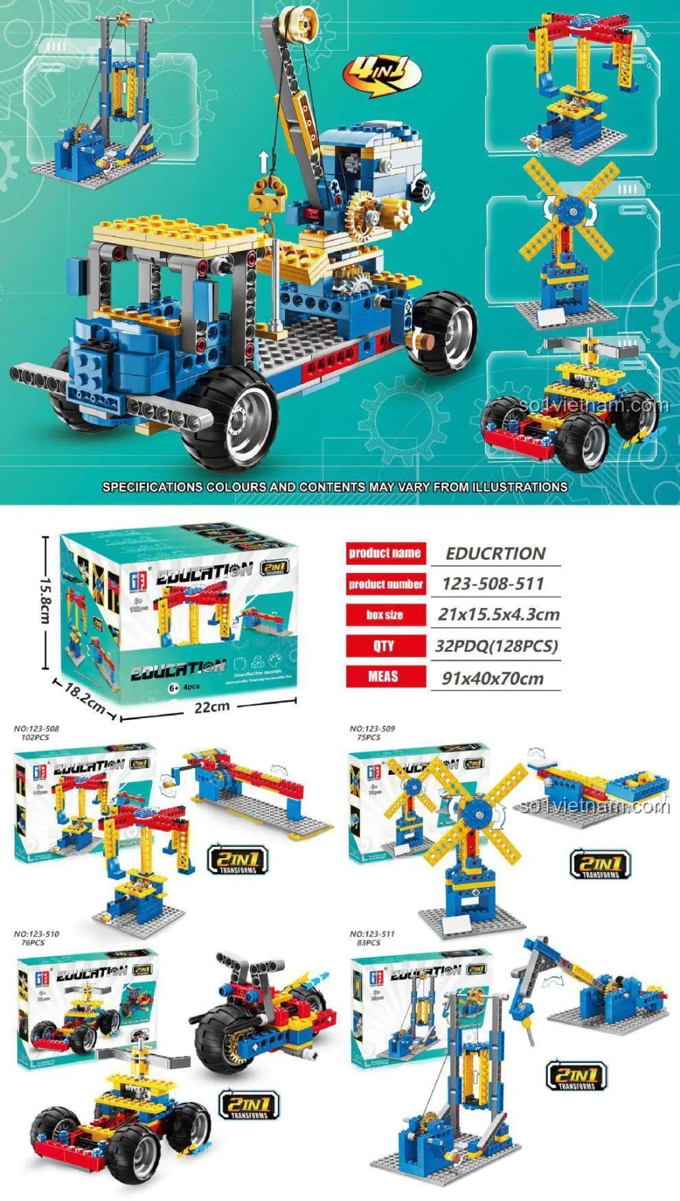 Mô hình Cần cẩu từ Bộ Lắp Ghép Robot Xây Dựng 2in1 GFD 123-508
