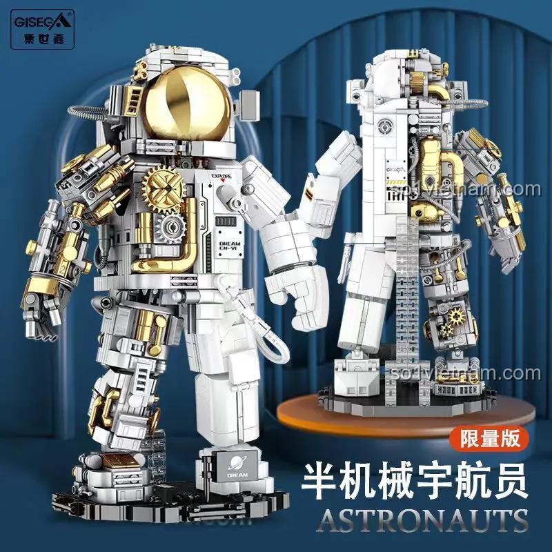 Hai mô hình GISEGA G8901 Phi Hành Gia Bán Cơ Khí, bộ lắp ghép GISEGA Mô Hình Phi Hành Gia Robot, chất lượng cao