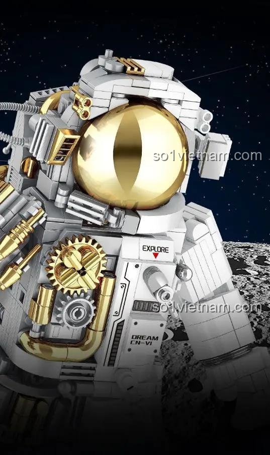 Chi tiết mặt nạ Phi Hành Gia Bán Cơ Khí GISEGA, mô hình Phi Hành Gia Robot G8901, chất lượng cao