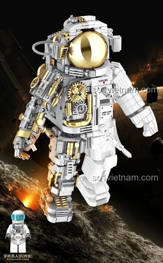 Mô hình bộ xếp hình Robot Phi Hành Gia 8901, đồ chơi xây dựng Mô Hình Vũ Trụ Bán Cơ Khí GISEGA, cho thanh niên 14 tuổi
