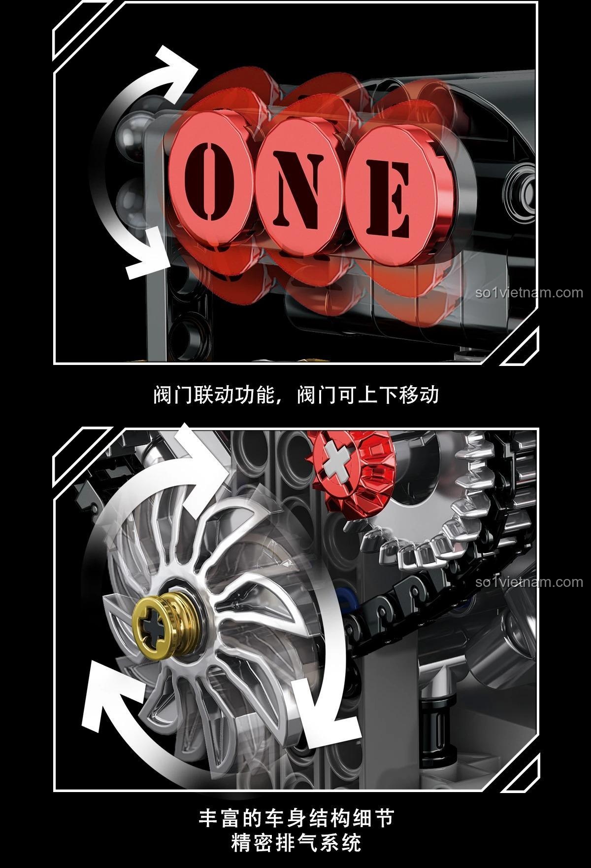 bộ lắp ghép Động cơ V8 cơ khí GISEGA G8909, đồ chơi mô hình G8909 Mô hình Động cơ V8 cho con trai 14 tuổi