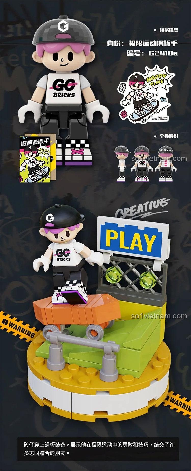 Gobricks G2410 Tuyệt mật Hồ sơ Bộ Nhân vật Blind Box - Kích thước
