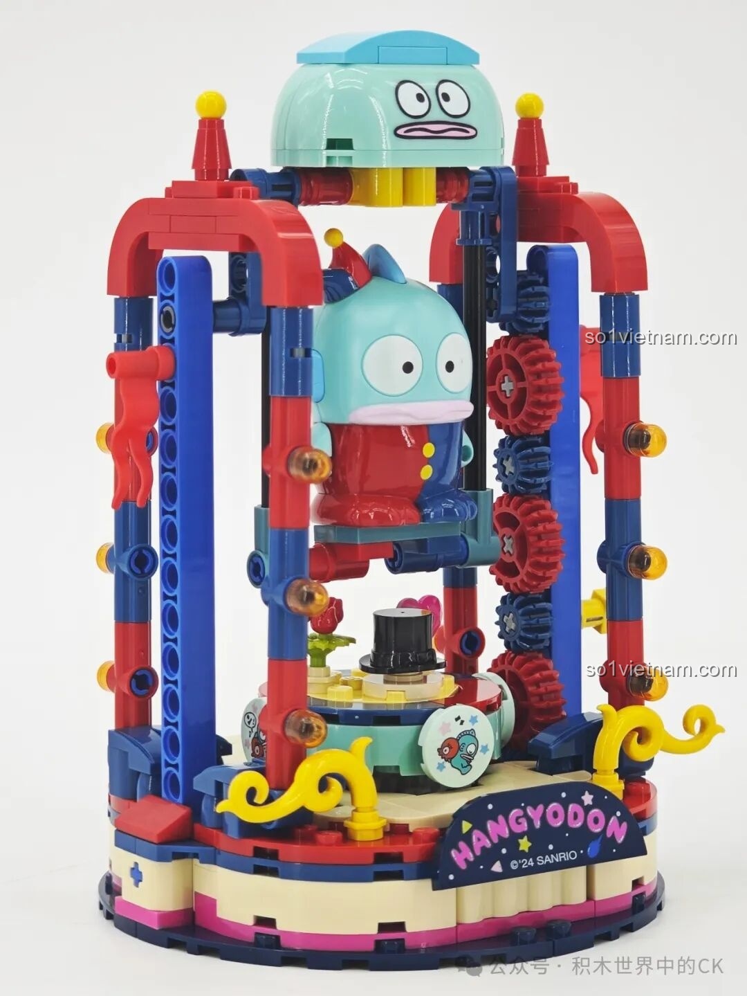 Góc nghiêng thứ ba của mô hình Keeppley K20854 Sanrio Hangyodon Sân Khấu Xiếc Cá Bay.