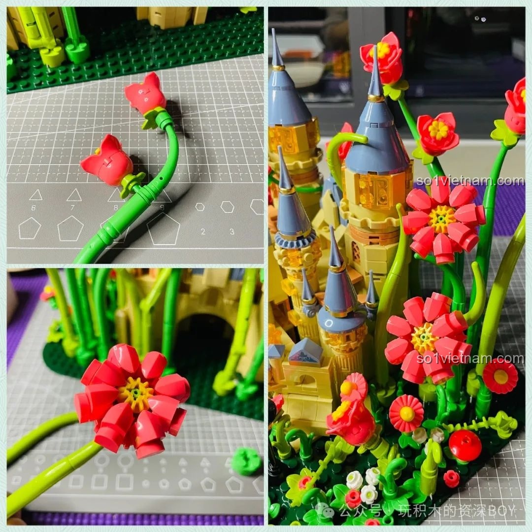 Góc nghiêng của Lâu Đài Hoa Rừng Femibox S2238, thể hiện vẻ đẹp tổng thể và các chi tiết bên hông.