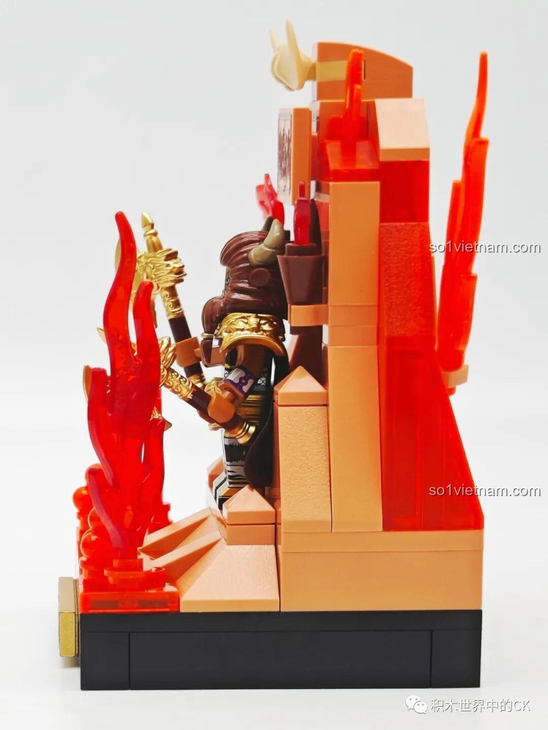 Một góc nhìn khác của mô hình Hỏa Diệm Sơn, thể hiện sự sắp xếp các lớp lang của ngọn lửa.