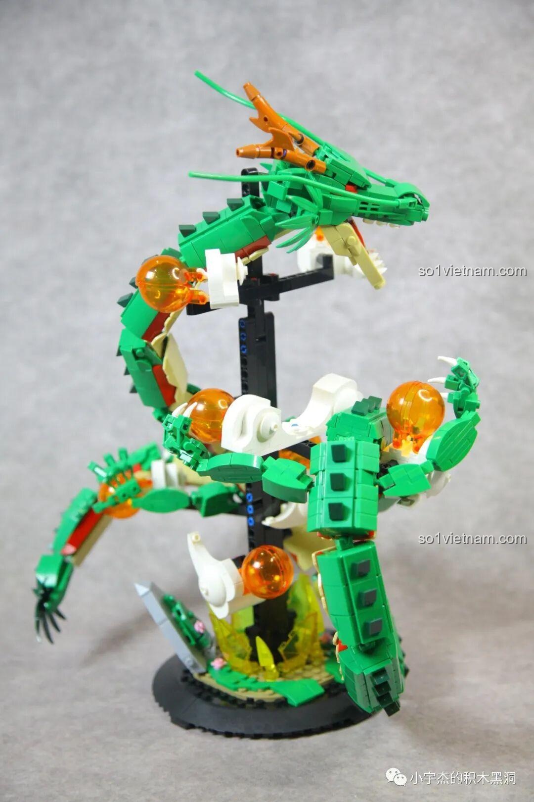 Góc nhìn toàn cảnh mô hình Rồng Thần Shenron DK 5007, thể hiện trọn vẹn vẻ đẹp và sự hoành tráng.