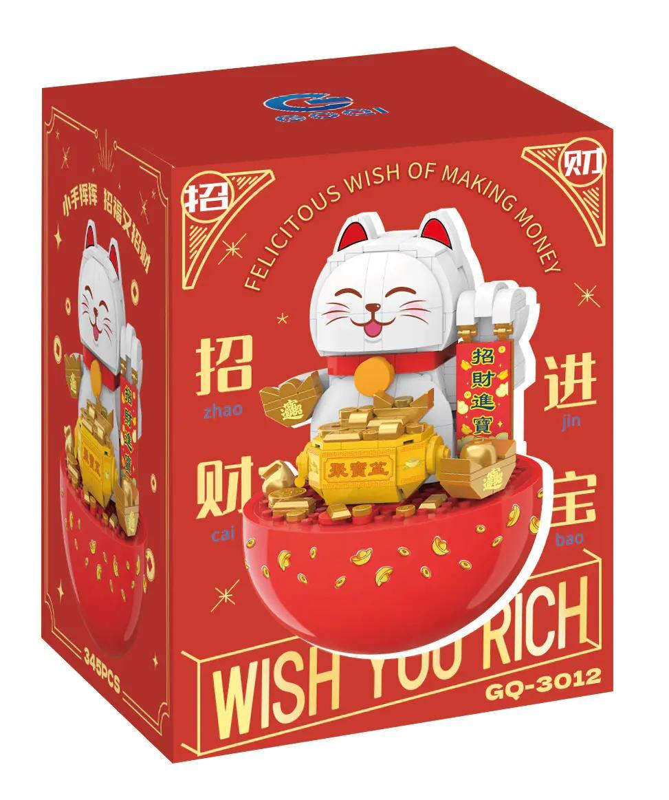 bộ lắp ghép Mèo Thần Tài GOQI GQ-3012, đồ chơi mô hình GOQI Mèo Thần Tài Chiêu Tài Tiến Bảo, độ tuổi 8, cả con trai và con gái, giá tốt