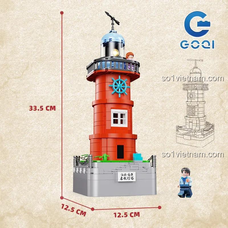 Mô hình Hải Đăng Khởi Hành Nam Áo GOQI GQ-3013, kích thước 12.5x12.5x33.5cm, đồ chơi xây dựng cho bé 6 tuổi, giá tốt